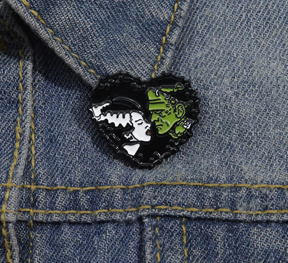 Ghoulish Love - Bride & Frankenstein Enamel Pins